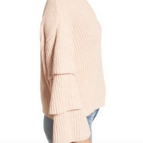 Woven Heart Triple Ruffle Women's Sweater - Picture 3 of 4